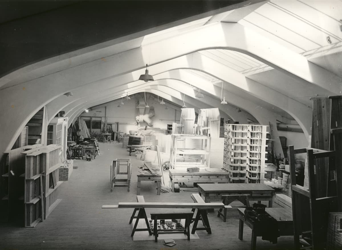 Nordstens værksted med hvælvede buer